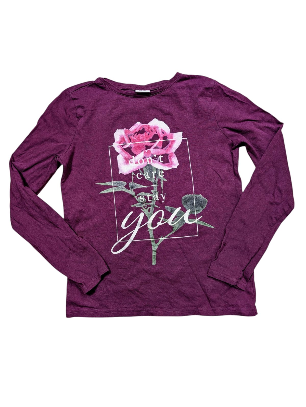 vínové triko s dlouhým rukávem pro holky secondhand