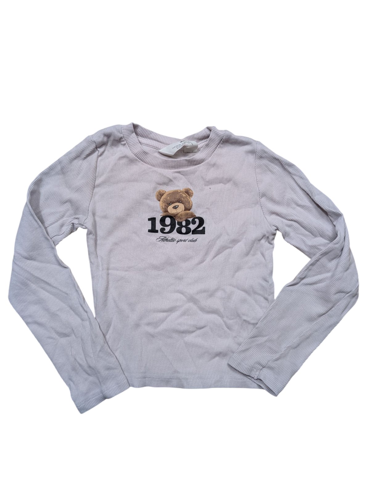 Světlé triko žebrované pro holky s obrázkem secondhand H&M