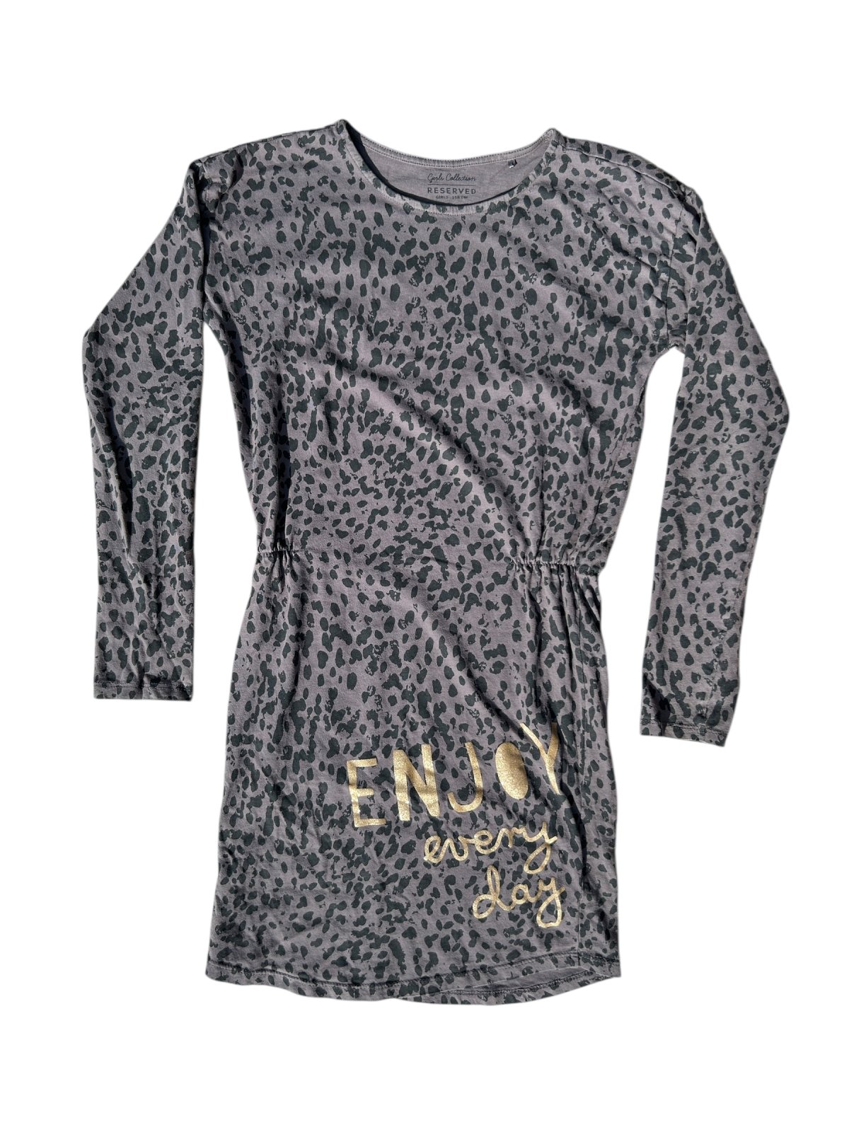 šedé šaty s leopardím vzorem pro holky secondhand reserved 