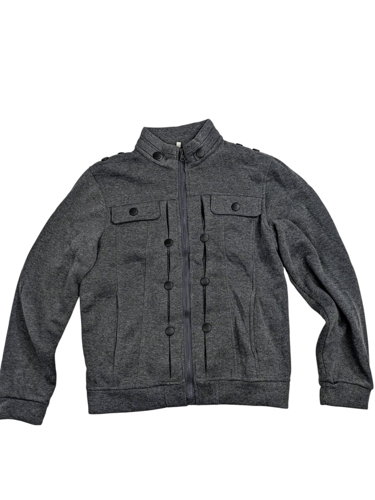 Tmavě šedá kabátková mikina pro holky secondhand