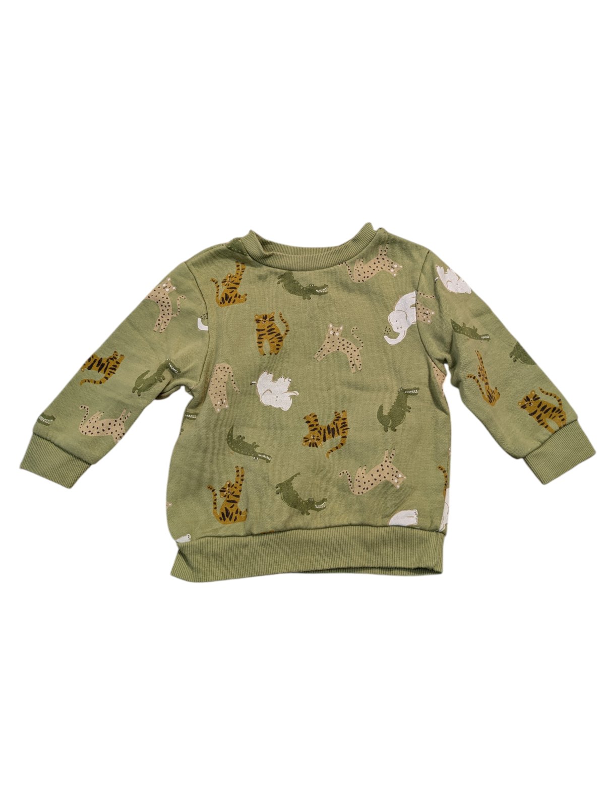 Zelená mikina se zvířátky pro kluky secondhand Primark