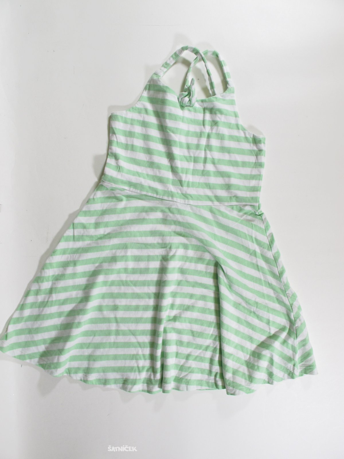 Šaty pro holky na ramínka  bílo zelené secondhand
