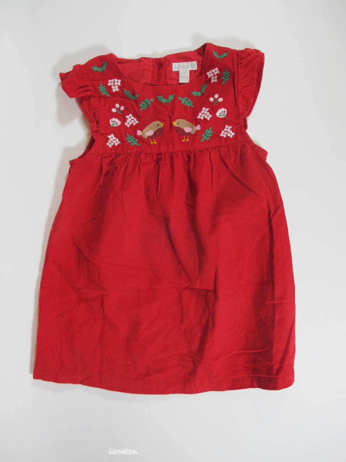 Šaty červené pro holky manžestrové secondhnd