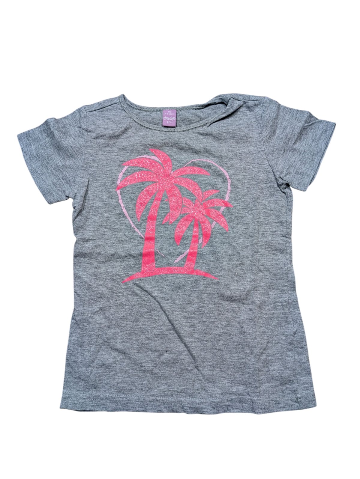 Šedé triko s palmou pro holky secondhand dopodopo