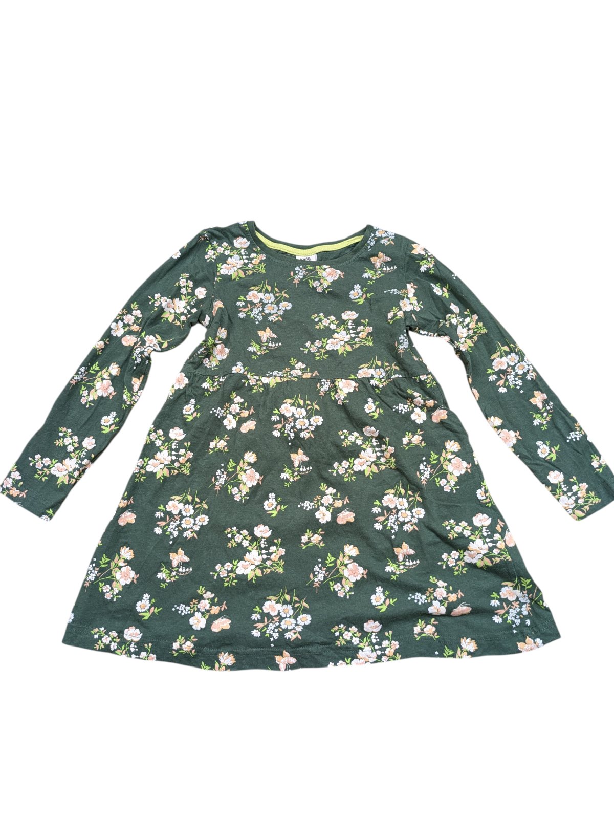 Zelené šaty pro holky s květinami secondhand