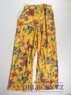 Letní kalhoty s kytkami žluté  secondhand