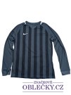 Sportovní triko s dlouhým rukávem šedé pruhované pro kluky secondhand