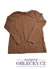Hnědé triko se vzorem pro holky dlouhý rukáv secondhand H&M
