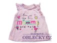Triko krátké pro holky růžové s volánky a puntíky secondhand