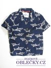 Košile pro kluky modrá se žraloky secondahnd