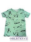 Zelinkavé triko s pejsky pro kluky secondhand H&M