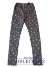 tmavě šedé skinny džíny s hvězdami pro holky secondhand HM