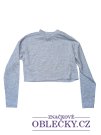 Šedé žíhané triko crop pro holky secondhand New Look