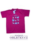 Růžové triko s obrázky pro holky outlet Tshirt