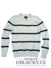 Světlý pruhovaný svetr pro holky secondhand Ralph Lauren
