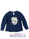 Modrý chlupatý svetr Elsa Ledové království secondhand Disney