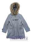 Šedý kabát s kožichem pro holky secondhand Zara