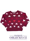 Červený svetr se srdíčky pro holky secondhand H&M