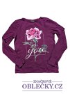 vínové triko s dlouhým rukávem pro holky secondhand
