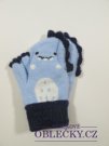 Teplé  rukavice  pro kluky na šnůrce modré nové