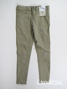 Džínové kalhoty pro holky zelené outlet 