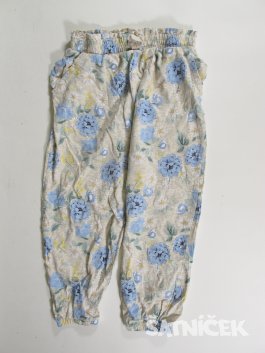 Lertní kalhoty s kytkami pro holky secondahnd