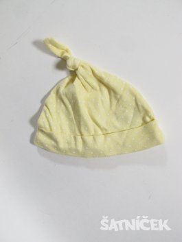 Žlutá čepička  pro děti s uzlíkem  secondhand