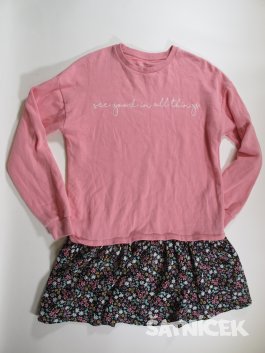 MIkinové šaty dl rukáv  růžové pro holky secondhand