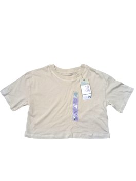 Světlé crop triko s krátkým rukávem pro holky outlet