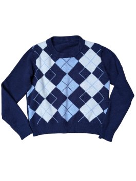 Tmavý svetr vzorovaný pro kluky secondhand Shein