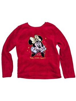 Červená huňatá mikina Minie pro holky secondhand Disney