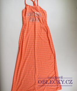 Zvětšit Bílo oranžové šaty na ramínka secondhnad