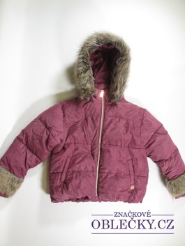 Zvětšit Zimní růžová bunda  pro holky s vločkami secondhand