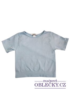 Zvětšit Žebrované modré crop triko s krátkým rukávem pro holky secondhand