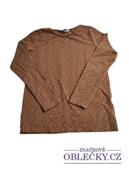 Zvětšit Hnědé triko se vzorem pro holky dlouhý rukáv secondhand H&M