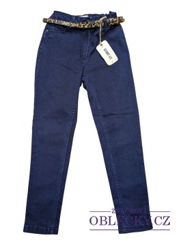 Zvětšit tmavě modré skinny džíny s leopardím páskem pro holky outlet next