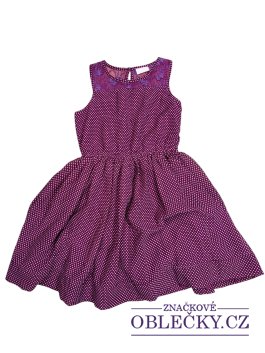 Zvětšit Vínové šaty s puntíky pro holky secondhand girlswear