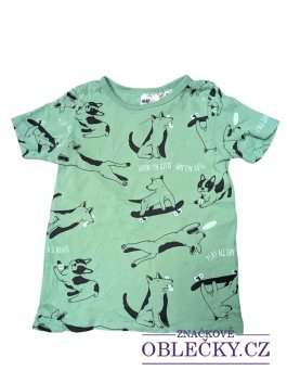 Zvětšit Zelinkavé triko s pejsky pro kluky secondhand H&M