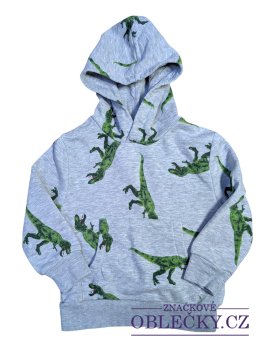 Zvětšit Šedá mikina s dinosaury s kapucí secondhand JEFF&CO