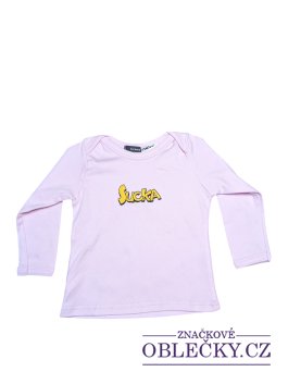 Zvětšit Růžové tričko s nápisem a dlouhým rukávem secondhand Brand new
