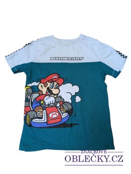 Zvětšit Bílo tyrkysové triko Mario pro kluky secondhand Next