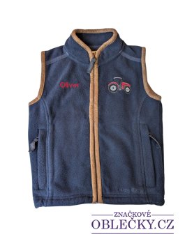 Zvětšit tmavě modrá fleecová vesta s traktorem pro kluky secondhand Hazy Blue 
