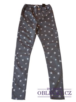 Zvětšit tmavě šedé skinny džíny s hvězdami pro holky secondhand HM