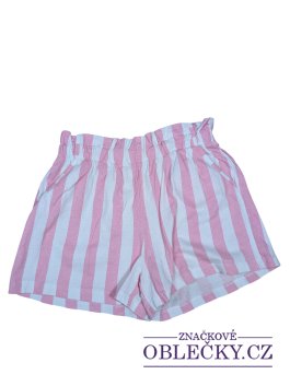Zvětšit Pruhované kraťasy bílo růžové pro holky secondhand H&M