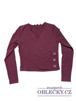 Zvětšit Vínové triko s dlouhým rukávem pro holky secondhand New Look