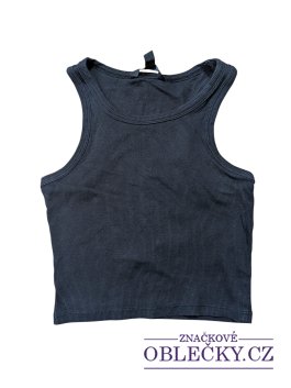Zvětšit Černé tílko žebrované pro holky secondhand New Look