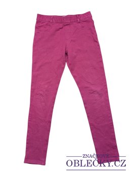 Zvětšit Vínové elastické kalhoty ve stylu džín pro holky secondhand F&F