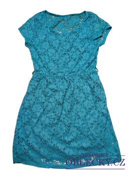 Zvětšit Tyrkysové šaty zdobené pro holky secondhand 