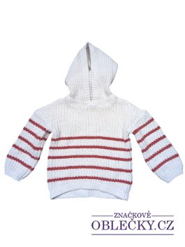 Zvětšit Světlý pruhovaný svetr s kapucí pro holky secondhand F&F