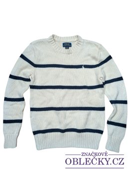 Zvětšit Světlý pruhovaný svetr pro holky secondhand Ralph Lauren